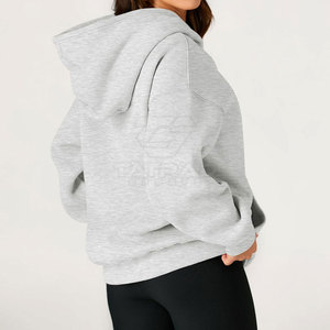 Sudaderas Extra Grandes Personalizadas para Mujer, Talla Grande, Invierno, 100% Algodón, Color Sólido, Transpirables, con Logotipo Frontal - Product Image 3