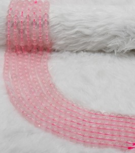 Cuentas Sueltas de Cuarzo Rosa Natural de 4mm, Brillantes y Lisas, de Excelente Calidad, Anshul Impex, para la Fabricación de Joyería - Product Image 1