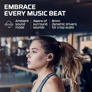 HyperX 727A5AA Cirro Buds Pro True Wireless Earbuds Active Noise Cancellation ANC Ambient Sound <strong>Bluetooth</strong> 5.2 IPX4 PC Switch - Product Image 4