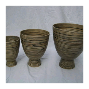 <b>Bamboo</b> <b>Bowl</b> Handmade Durable Eco-Friendly with Polished Finish Smooth Wood Look for Salad Snacks Dining or Gift Idea - Product Image 1