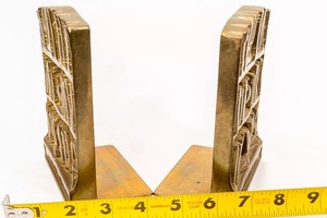 Pair of Modern Brass Book Case <b>Bookends</b> for Birthday - Product Image 4