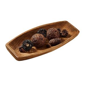 Bol à pâte et fruits en bois poli rustique bol de service et décoratif en bois naturel pour la cuisine, la salle à manger, la décoration intérieure de la ferme - Product Image 1