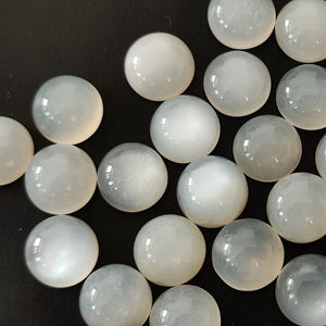 Cabujón de piedra lunar blanca Natural de 3mm a 12mm, piedra lunar redonda, cabujón de fondo plano, piedras preciosas cortadas, lote de piedra lunar de forma redonda - Product Image 1