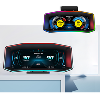 2025 nouveau 6.2 pouces LCD voiture Hud 5 en 1 Obd2 + gps + turbo mètre + inclinomètre + accéléromètre avec bouton tactile bricolage véhicule logo P4