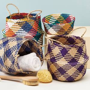 ตะกร้าสานมือหญ้าทะเล,ตะกร้าสานด้วยมือทำจากหญ้าทะเลหลายขนาดตามสั่ง - Product Image 5