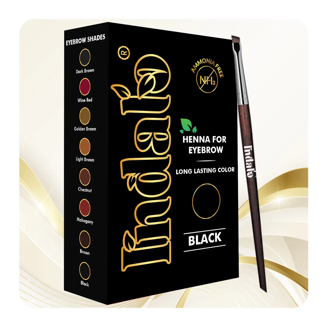 Brow Henna Đen Lông Mày Màu Bán Vĩnh Viễn Lông Mày Bột Ấn Độ Số Lượng Lớn OEM Brow Tint Nhãn Hiệu Riêng