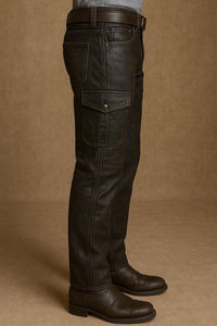 Chaps de cowboy occidentaux en cuir de vachette, couleur unie, design personnalisé, franges, cuir brun clair, pantalon de cavalier, chaps de cavalier - Product Image 4