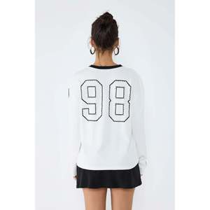Sweat-shirt à manches régulières 100% coton avec imprimé lettres pour tous les jours - Product Image 5