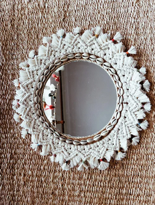 Diseño de hojas hecho a mano en India, mayorista, exportador, diseñador, macramé, espejo decorativo de pared hecho a mano para decoración del hogar - Product Image 3