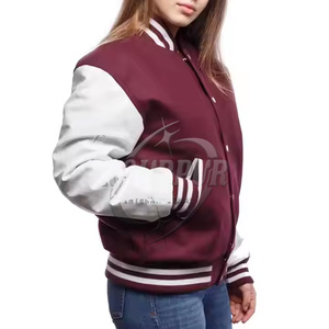 Chaqueta Varsity de Invierno para Mujer, Tallas Grandes, Personalizada, con Bordado Chenille, Botones, Transpirable y Ecológica, MOQ Bajo - Product Image 3