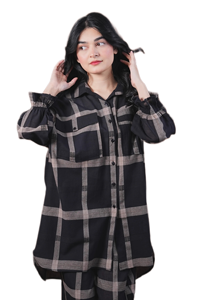 Ensemble Kurta Pajama Chic pour Femmes, Coupe Longue et Droite, Vêtement Ethnique, Coton Confortable et Respirant pour un Usage Quotidien et des Occasions Spéciales - Product Image 4