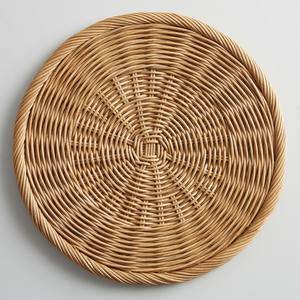 Durable and Sustainable Round Rattan <b>Placemat</b> Rustic Rattan Charger Plate for Dining Table Elegant Table Mat for Wedding - Product Image 1