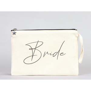 Personalized Bride Clutch <b>Bag</b> Custom Cotton <b>Wedding</b> <b>Gift</b> <b>Bag</b> Zipper Embroidery Rhinestone Pearl Chain Fur Elements Lady Bohemian - Product Image 4