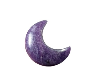 HERMOSAS LUNAS DE MEDIA LUNA CRISTAL/PIEDRAS PRECIOSAS A GRANEL LEPIDOLITA ÁGATA LUNA/LUNA DE PIEDRA DE BOLSILLO LEPIDOLITA PÚRPURA DE CALIDAD PREMIUM - Product Image 1