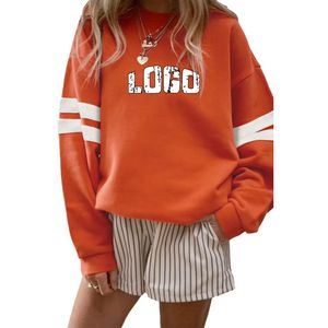 Sudadera de Mujer con Rayas y Lavado Ácido, Color Sólido, Mangas Largas, Ajuste Holgado y Cómodo, Cuello Redondo Estampado, Ropa de Calle de Invierno - Product Image 2