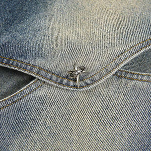 Jeans pour hommes Glory Custom Splice Metal Fitting, de haute qualité, coupe fuselée, streetwear, jeans vintage - Product Image 6