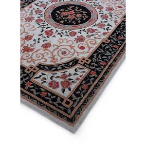 พรมขนสัตว์สีเทาและสีดำแบบทอมือ ยี่ห้อ Kora รุ่น Tra-14476 ลายเหรียญตรา ขนาด 4 เมตร หนา 10 มม. เหมาะสำหรับทางเข้าบ้านหรือโถงทางเดิน สำหรับวัยรุ่น - Product Image 2