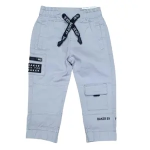 Merek boys 97% katun 3% spandeks twill Jogger (stok tersedia)