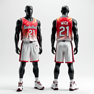 Ropa deportiva de baloncesto personalizada RTS para hombre, conjuntos de uniformes transpirables de secado rápido, impresiones sublimadas - Product Image 5