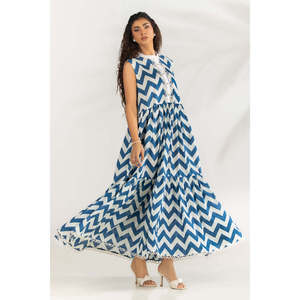 Robe longue imprimée en cambric IPS-77465 – Décontractée, sexy, élégante, respirante, col carré, idéale pour le bureau et le style urbain - Product Image 4