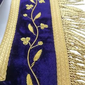 Nuevo delantal masónico de alta calidad hecho a medida con bordado a mano en hilo de oro - delantales masónicos / unisex - Product Image 5