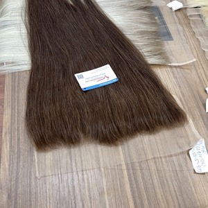 Perruque frontale droite naturelle en cheveux vietnamiens, perruque avec fermeture, vente en gros, cheveux humains bruts non traités, couleur brune avec cheveux de bébé - Product Image 2