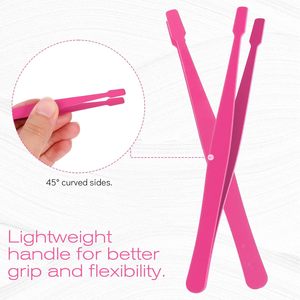 <b>Lash</b> Tweezers for Eyelash Clusters, Stainless Steel Applicator Flat-Tip Professional Applicator for <b>Individual</b> <b>Lashes</b> - Product Image 2