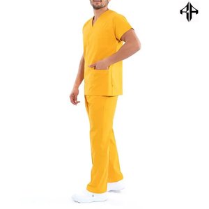 2025 nueva llegada personalizado hombres Hospital Scrubs poliéster algodón enfermera uniforme conjunto de manga corta Doctor Scrubs al por mayor - Product Image 5
