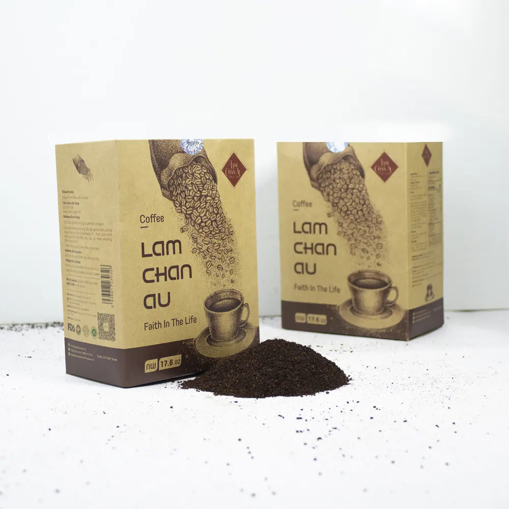 Industria alimentare LCA caffè in polvere (scatola marrone) buona scelta distintivo di Flavour caffè in polvere imballaggio personalizzato OEM/ODM all'ingrosso