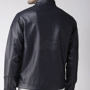 Meilleures ventes Veste en cuir coupe-vent pour hommes Dernier style Imperméable avec col montant Vente en gros - Product Image 4