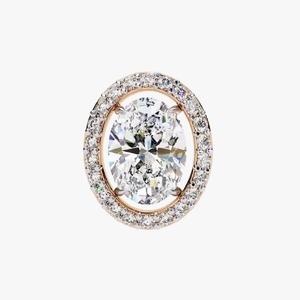 Pendientes de Oro Rosa de 18K con Diamante Princesa Cultivado en Laboratorio, Estilo Hip Hop, Regalo de Cumpleaños para Mujer - Product Image 5