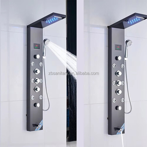 แผงฝักบัวทำจากสเตนเลสสตีลของ Toughen สีดำใช้นวดได้8แบบ - Product Image 5