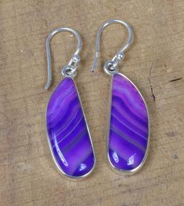 925 plata esterlina sólida Botswana ágata pendientes de piedras preciosas mujeres joyería de moda pendientes para mujeres niñas cuelgan - Product Image 2