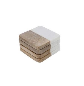 Table Ware <b>Marble</b> And Wood Coaster for Bar Hotel Home Table Use Creative <b>Marble</b> Wood Round Coaster Customize Cup Coaster - Product Image 5