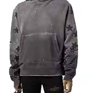 Sudadera con capucha y sudaderas de algodón con estampado personalizado Sudadera con capucha de lana de alta calidad para hombres y mujeres Sudaderas con capucha gruesas de estilo áspero con lavado ácido - Product Image 6