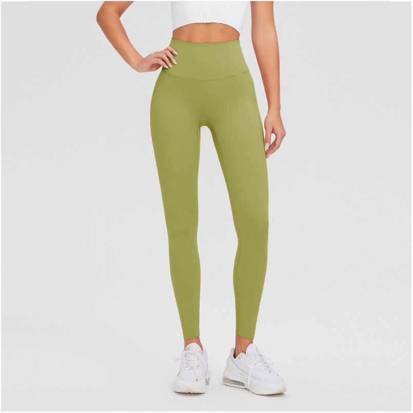 Women's Yoga Leggings Solid 28 Inches High-Waist Tummy Control Quick Dry Four-Way Stretch Sweat-Wicking Custom Logo Workout