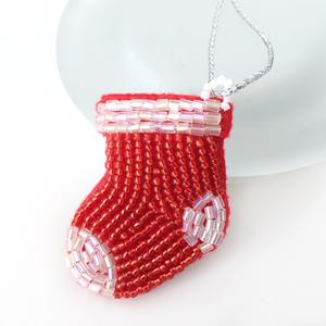 Elegant Christmas Hanging Wood Charms High Quality Hand Embroidered Beaded Tree Stand Accessories <b>Ornamented</b> Beads Embroidery - Product Image 5