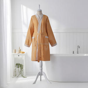 Bata de Baño Tejida 100% Algodón para Mujer y Hombre, Transpirable, de Secado Rápido, Larga, para Verano/Primavera, Hecha en Turquía - Product Image 2