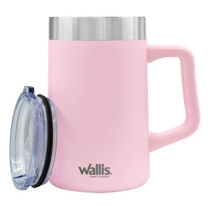 Bicchiere in acciaio inossidabile con protezione antispruzzo 590 ml rosa chiaro opaco - Product Image 1