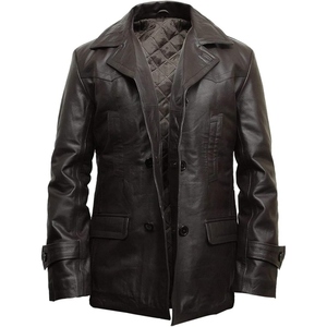 Veste en cuir d'agneau pour homme de haute qualité, cuir d'agneau véritable, vêtements décontractés et tendance - Product Image 4