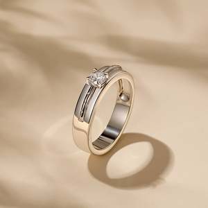Bague de fiançailles solitaire Jeulia personnalisée inspirée du bambou pour homme - Product Image 4