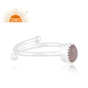 Meilleures ventes Bague empilable en argent sterling fin avec pierre de lune grise naturelle Fabricant de bijoux personnalisés - Product Image 2