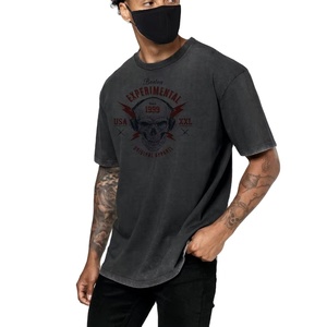 Venta al por mayor ácido lavado camiseta para hombres ropa de calle personalizada camisetas con logotipo personalizar camiseta de gran tamaño para hombres - Product Image 4