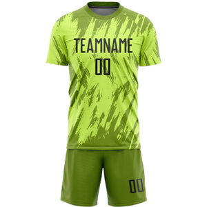 Uniforme de football personnalisé par sublimation, unisexe, adulte, manches courtes, prix bas, 100% polyester, antibactérien, séchage rapide, extensible - Product Image 2