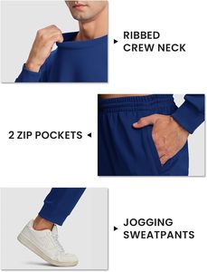 Men's Casual 2-Piece Winter Tracksuit <b>Set</b> Reversible <b>Plus</b> <b>Size</b> Long Sleeve Hoodie <b>Jogger</b> Sweatpants Breathable Custom Logo - Product Image 5