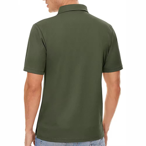 Manches courtes pour hommes de haute qualité pour polos T-shirt complet respirant en couleur unie polos en tissu tricoté décontracté pour hommes - Product Image 5