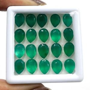 Perles de pierre d'onyx vert de forme ovale de 5x7 mm certifiées IGI pour un cadeau de mariage ou de vacances, bijoux, cadeau de Noël, bonne année - Product Image 4