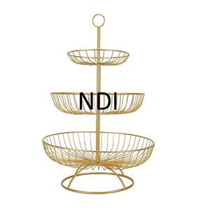 Cesta de contenedor de almacenamiento de frutas de metal con acabado negro de forma personalizada de diseño lujoso cesta sostenible - Product Image 1