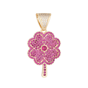 Colgante de moda de latón chapado en oro de 14K con circonita, diseño de perro pequeño estilo Hip Hop, para hombres y mujeres - Product Image 3