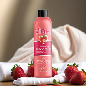 Aceite de Masaje Viaxi con Sabor a Fresa 177 ml (6 Onzas Líquidas) |   Aceite Corporal Nutritivo e Hidratante para Todo Tipo de Piel |   Spa y Relajación - Product Image 3